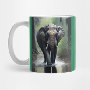 Asian Elephant Oil paint Mug